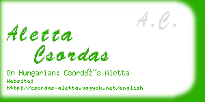 aletta csordas business card